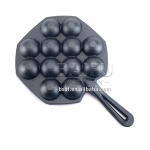Molde cuadrado de 12 orificios para tortitas, sartén para Tartas de hierro fundido premarino, con forma de pulpo, Takoyaki - Product Image 3