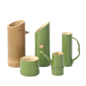 Japanese Style Sake Set Bamboo Green Ceramic 1-100Ml Eco Friendly Beverage Serving - Product Image 1