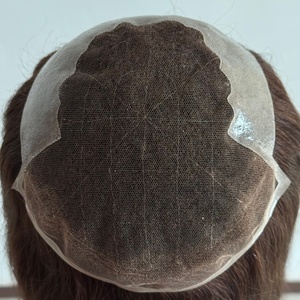 Postizo de <span class=keywords><strong>Cabello</strong></span> con Frente de Encaje Francés Decolorado y Base de PU para <span class=keywords><strong>Mujer</strong></span>, Venta al por Mayor, <span class=keywords><strong>Cabello</strong></span> Q6 # 3 - Product Image 2