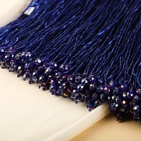 Superbe frange de 15 cm en perles de verre à coudre à la main pour la décoration textile de la maison