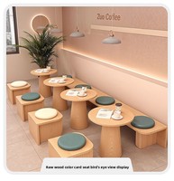 Ensemble table et chaises SEM moderne et minimaliste en PVC personnalisable, mobilier de restaurant, modèle SEM-295 pour salon de thé et pâtisserie