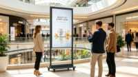 Écran d'affichage numérique LCD suspendu au plafond de 32/43/49/55/65 pouces, 3000 nits de luminosité élevée, lisible en plein soleil