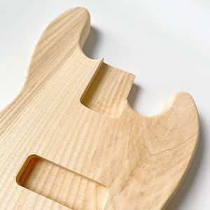 Cuerpo de guitarra de fresno completo sin acabar de 4 cuerdas para kits de bricolaje - Product Image 6