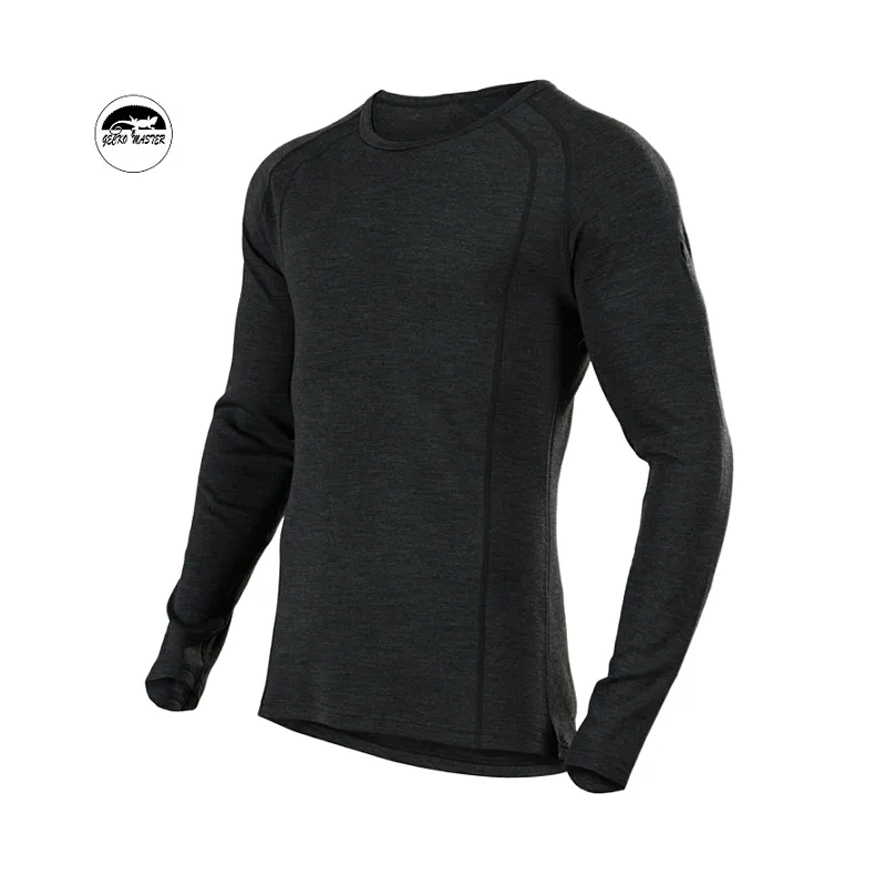 GECKO MASTER-camisa deportiva de manga larga para hombre, camisa de lana merina de secado rápido, personalizada, nueva y elegante, venta al por mayor