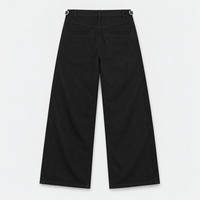 Pantalon en jean noir à jambes larges pour homme, personnalisé, avec ajusteurs latéraux à crochet G