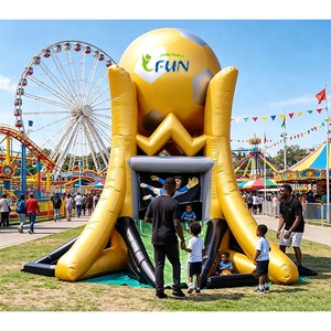 Jeux <span class=keywords><strong>de</strong></span> football gonflables interactifs 4-en-1 pour l'extérieur, en PVC, pour événements commerciaux et fêtes foraines, avec installation facile pour la plage et l'extérieur - Product Image 1