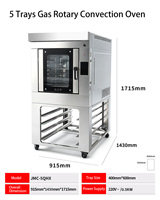 Nouveau four rotatif à air chaud à gaz de haute qualité à 5 plateaux, équipement de boulangerie commercial pour boulangerie et moulin à farine, en acier inoxydable 304 de haute qualité