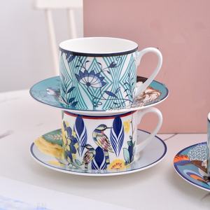 Tazas y Platillos de Porcelana de Hueso de Estilo Europeo, Ligeramente Lujosos y Creativos, Ecológicos, en Caja de Regalo, para Restaurante, Té de la Tarde - Product Image 4