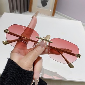 Gafas de Sol Ovaladas sin Montura, Lentes Degradadas, Protección UV400, Ligeras, Casuales para Mujer, 2025 - Product Image 2
