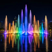 Fontaine interactive musicale d'extérieur en acier inoxydable à plat, avec lumières laser RGB programmables, IP68, directement de l'usine