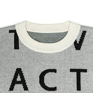 Ainear Biểu Tượng Tùy Chỉnh Thiết Kế Thời Trang Đan Áo Thun Áo Len Người Đàn Ông Dệt Kim Dài Tay Áo Thư Jacquard Len Dệt Kim Người Đàn Ông Của Áo Len - Product Image 2