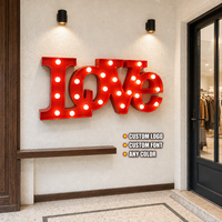 Lettres lumineuses personnalisées rétro à ampoules pour enseigne de magasin, boutique, intérieur, lettrage mural, enseigne lumineuse