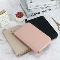 A6 grande capacité en cuir fermeture éclair portefeuille couverture rigide en espèces épargne budget livre fermeture éclair organisateur pour espèces passeport articles financiers