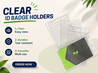 Porte-badge vertical en PVC/PU souple multicolore, personnalisable avec logo imprimé, avec trou pour cordon – Vente en gros