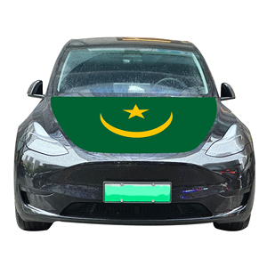 Drapeau national de couverture de capot de voiture de Mauritanie drapeau de couverture de moteur de voiture vente en gros de tissu élastique personnalisé vente directe d'usine - Product Image 3