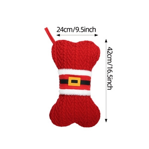 Hot Sell 2027 Knitted Bone Shape <b>Christmas</b> <b>Stocking</b> <b>for</b> <b>Dogs</b> Pets - Product Image 3