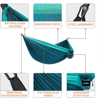 Hamac de camping double pliable moderne et léger en nylon parachute 210T avec logo personnalisé pour l'extérieur – Vente en gros
