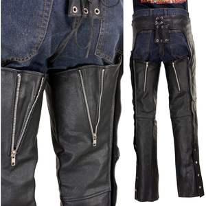 2025 LKM5721 Men's Premium Leather <b>Motorcycle</b> Biker Rider Chaps Black Easy Fit-50 Inches <b>Auto</b> <b>Racing</b> <b>Wear</b> - Product Image 1