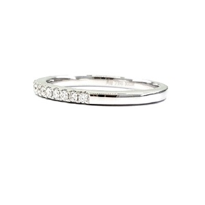 HongKong Wholesale Reliable High Quality 18k Solid White Gold Classic Pave Setting Brilliant Cut Thin Eternity Wedding Band Ring - Product Image 2