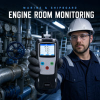 Détecteur de gaz multi-gaz portable 4-en-1 certifié ATEX, industriel, haute précision, H2S O2 CO LEL, avec alarme sonore, lumineuse et vibrante