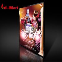 Cadre à encliquetage LED en aluminium ultra fin A1 A2 A3 A4 Panneau lumineux LED Affichage photo Boîtes lumineuses publicitaires