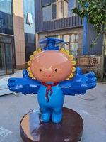 FRP dessin animé personnage Sculptures centre commercial affichage ornements paysage extérieur jardin décorations