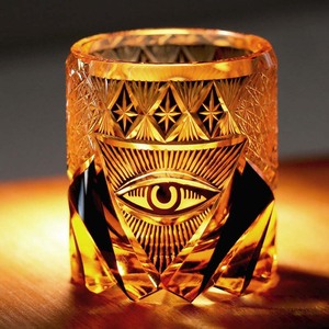 Verre à whisky à l'<span class=keywords><strong>ancienne</strong></span> en cristal sans plomb fait à la main, œil de la providence, gravé en ambre, motifs gravés, verre à liqueur - Product Image 5