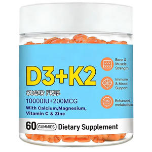Complément alimentaire en gommes à la <span class=keywords><strong>vitamine</strong></span> D3 K2 pour soutenir la santé des os, l'absorption du calcium, la santé immunitaire avec du calcium, du magnésium, de la <span class=keywords><strong>vitamine</strong></span> C et du zinc - Product Image 1