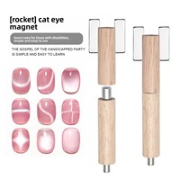 Bâtonnet magnétique professionnel portable à double tête en plastique, nouveau design, pour nail art 3D, lignes françaises et gel magnétique effet œil de chat