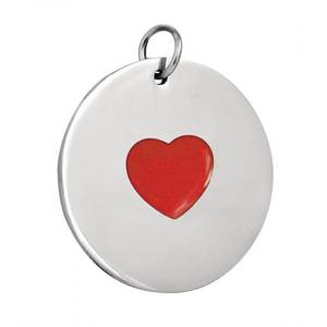 Pendentif Cœur Rond 8mm Plaqué Or 18K Style Religieux Bijoux en Cristal avec Breloques à Motifs Chiffres en Diamant et Perle - Product Image 2