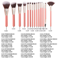 YDINI Offre Spéciale 15 pièces ensemble de pinceaux de maquillage Portable professionnel avec manche en bois cheveux synthétiques poudre pinceaux ombre à paupières pour le visage