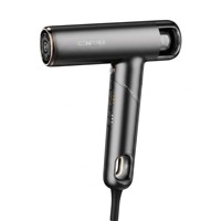 CONFU S11 Reise-Hotel Effizienter Langlebiger Ionischer Faltbarer Schwarzer Haartrockner mit Diffusor, Bürstenhalter und Hochgeschwindigkeits-BLDC-Motor