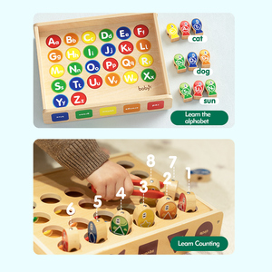 Giocattoli sensoriali in legno Montessori per bambini da 1 a 3 anni, gioco magnetico di pesca e selezione con 26 lettere - Product Image 5