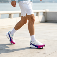 Chaussures de course professionnelles pour hommes, en maille tissée, élastiques, amortissantes, antidérapantes, OEM ODM personnalisées pour la course sur route, le marathon et l'entraînement en plein air