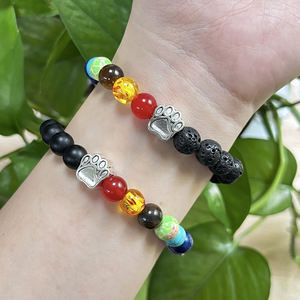 Joyería Conmemorativa para Mascotas Hecha a Mano, Regalo de Condolencia para Mascotas, Cuentas Mixtas de 8mm, Pulsera Conmemorativa de 7 Chakras para Perros y Gatos Queridos - Product Image 5