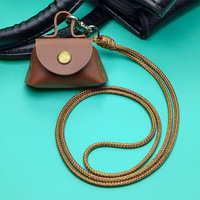 Dompet Mini Kulit Liontin Kalung Tas Penyimpanan Earphone Kelas Atas Niche Lanyard Dompet Mini Liontin Fashion