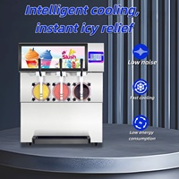 Hoge kwaliteit slushmachine, commercieel model met 3 tanks, bevroren drankenautomaat met nachtfunctie voor pubs