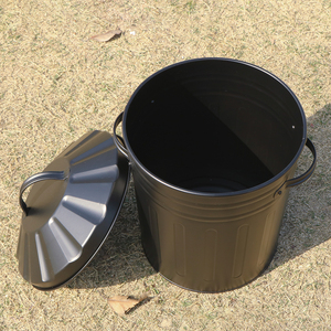 Poubelle à déchets alimentaires mini noire de 15 L de bonne qualité, poubelle à compost droite de 2 gallons, poubelle en acier galvanisé - Product Image 4