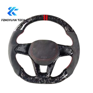 พวงมาลัยแอลแคนทาราแอลอีดีคาร์บอนไฟเบอร์สำหรับ Mk8กอล์ฟ R Mk7.5 <span class=keywords><strong>GTI</strong></span> Jetta Passat B8 Tiguan arteon CC Audi A3 8V ไม่มีถุงลมนิรภัย - Product Image 2