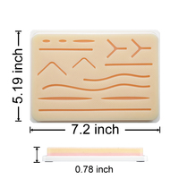 Kit de suture chirurgical tout-en-un avec pochette en maille, 5 outils, modèle anatomique, coussin de suture 5x7 pouces, simili peau, pour la science médicale