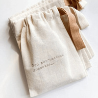 Sac à cordon en coton biologique réutilisable et portable de luxe, logo personnalisé imprimé, coffret cadeau d'affaires, sac à poussière pour chaussures