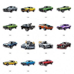 Accesorios de acrílico ecológicos para zapatos tipo Clog con diseños de coches deportivos retro variados y vibrantes - Product Image 1