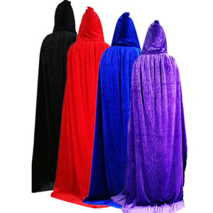 Robe de cape en velours de couleur unie pour adulte, costume de cosplay du Dieu de <span class=keywords><strong>la</strong></span> Mort pour fête de prince et princesse, performance scénique, en stock - Product Image 1