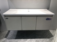Ensemble de meuble-lavabo mural en céramique WJL au design moderne, facile à nettoyer, étanche, avec miroir lumineux intégré, 110 cm
