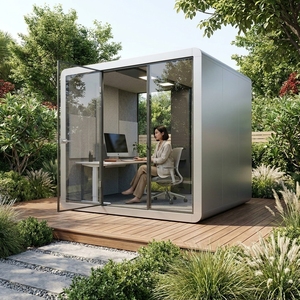 Casa Prefabricada Móvil <span class=keywords><strong>de</strong></span> Aluminio <span class=keywords><strong>de</strong></span> 10x10 Pies, Moderna Cabaña Cuadrada para Exteriores, Edificio <span class=keywords><strong>de</strong></span> Oficinas Portátil - Product Image 2