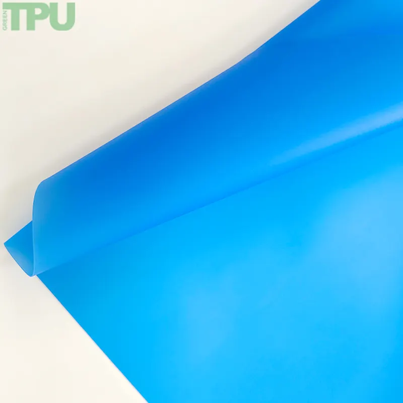 Film tpu bleu personnalisable film TPU avec un côté givré et un côté lumineux Applications vessie tpu