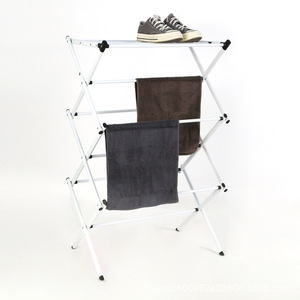 Clothing Organizer <b>Drying</b> <b>Rack</b> X-Shape Foldable Metal Frame Standing Type Minimalist Style W012 - Product Image 1