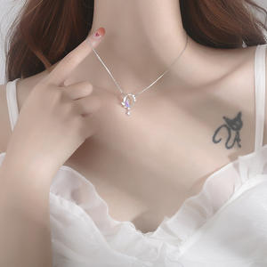 Collar de <span class=keywords><strong>Luna</strong></span> Brillante, Collar Islámico con Diseño de Camino de <span class=keywords><strong>Luna</strong></span> y Vía Láctea, Collar Minimalista Delicado con Circonitas Brillantes - Product Image 5