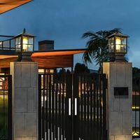 Lampe solaire LED d'extérieur pour jardin, étanche IP65, avec corps en aluminium et colonne en verre, lumière du jour 6000K, garantie 3 ans