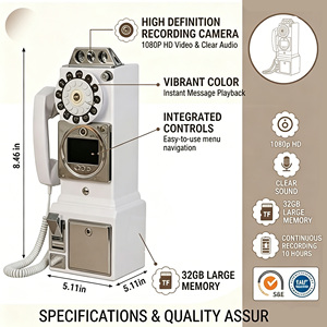 Cabine téléphonique antique avec <span class=keywords><strong>livre</strong></span> d'or audio/vidéo, mémoire 32 Go, photomaton portable pour mariage - Product Image 4